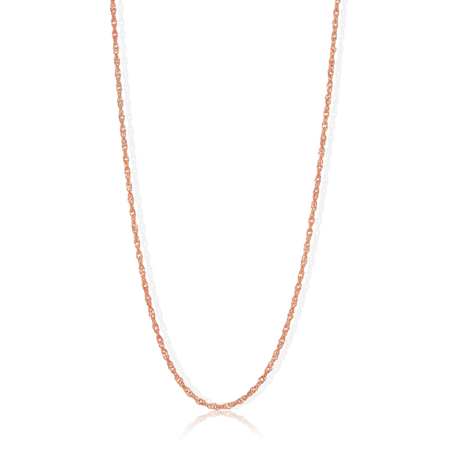 925 Sterling Silver Rose Gold Plated Interlace Luxe Link Chain for Men