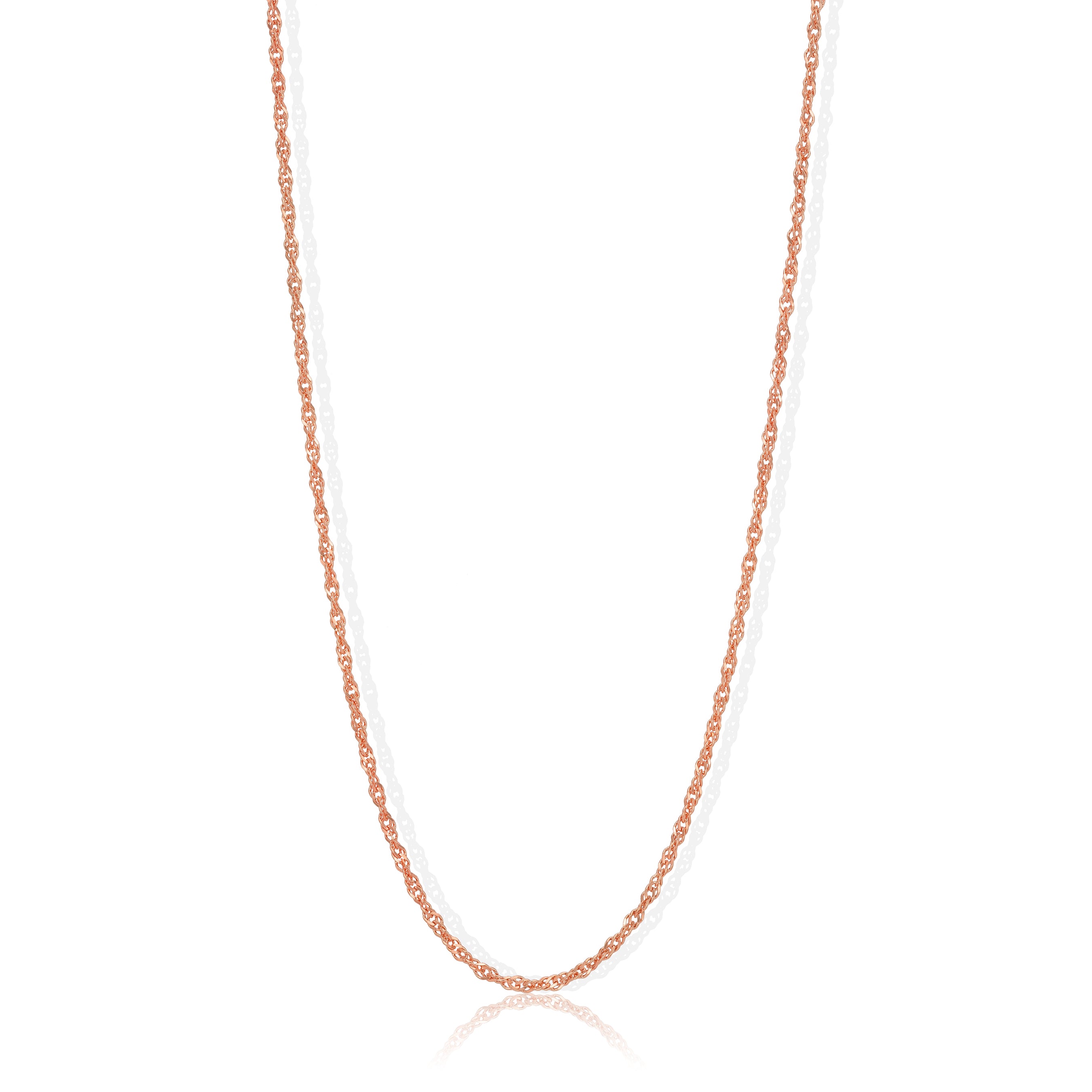 925 Sterling Silver Rose Gold Plated Interlace Luxe Link Chain for Men