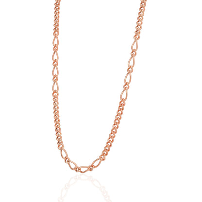 925 Sterling Silver Rose Gold Plated Twist Link Chain for Men