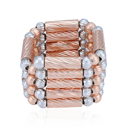 925 Sterling Silver Rosegold Convertible Bracelet Anklet Ring for Women