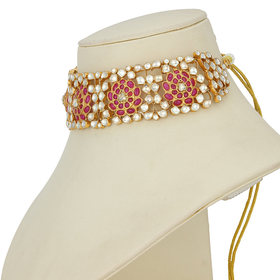 925 Sterling Silver Royal Blossom Pearl Choker for Women