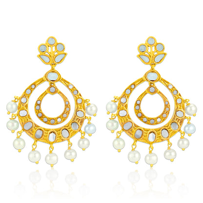 925 Sterling Silver Royal Chandbali Dangle Earrings for Women