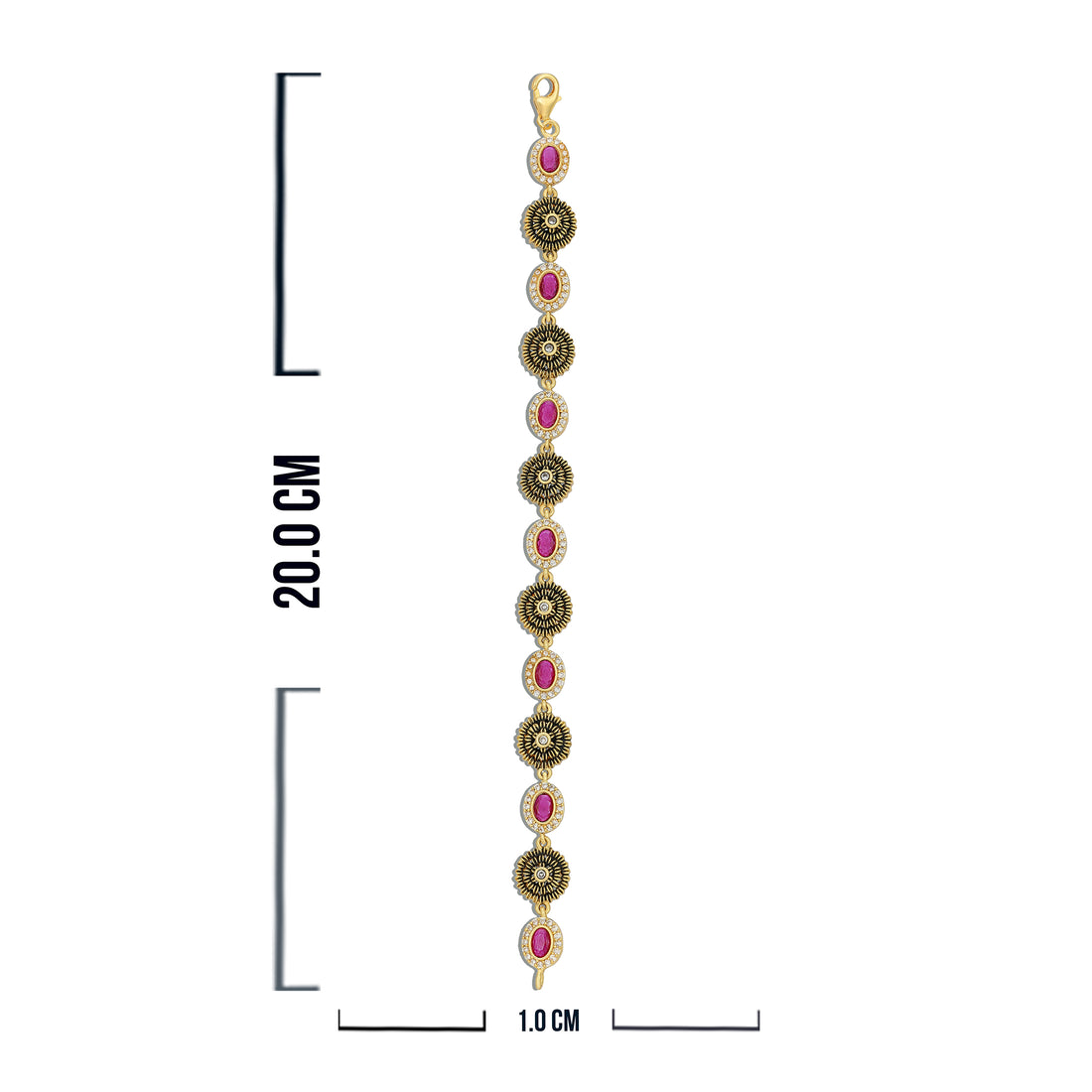 925 Sterling Silver Royal Petal Ruby Stone Bracelet for Women