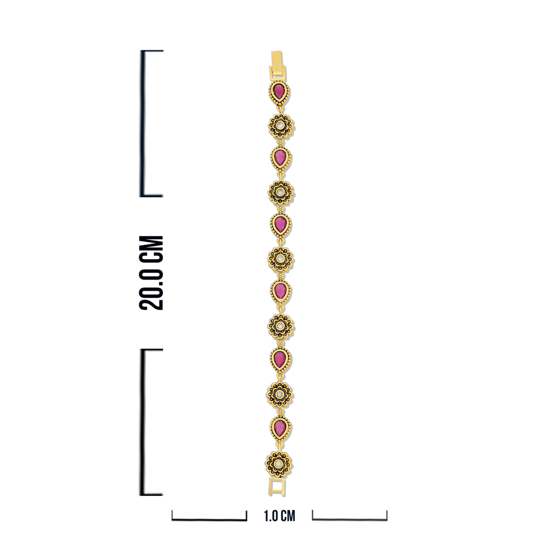 925 Sterling Silver Royal Teardrop Ruby Bracelet for Women