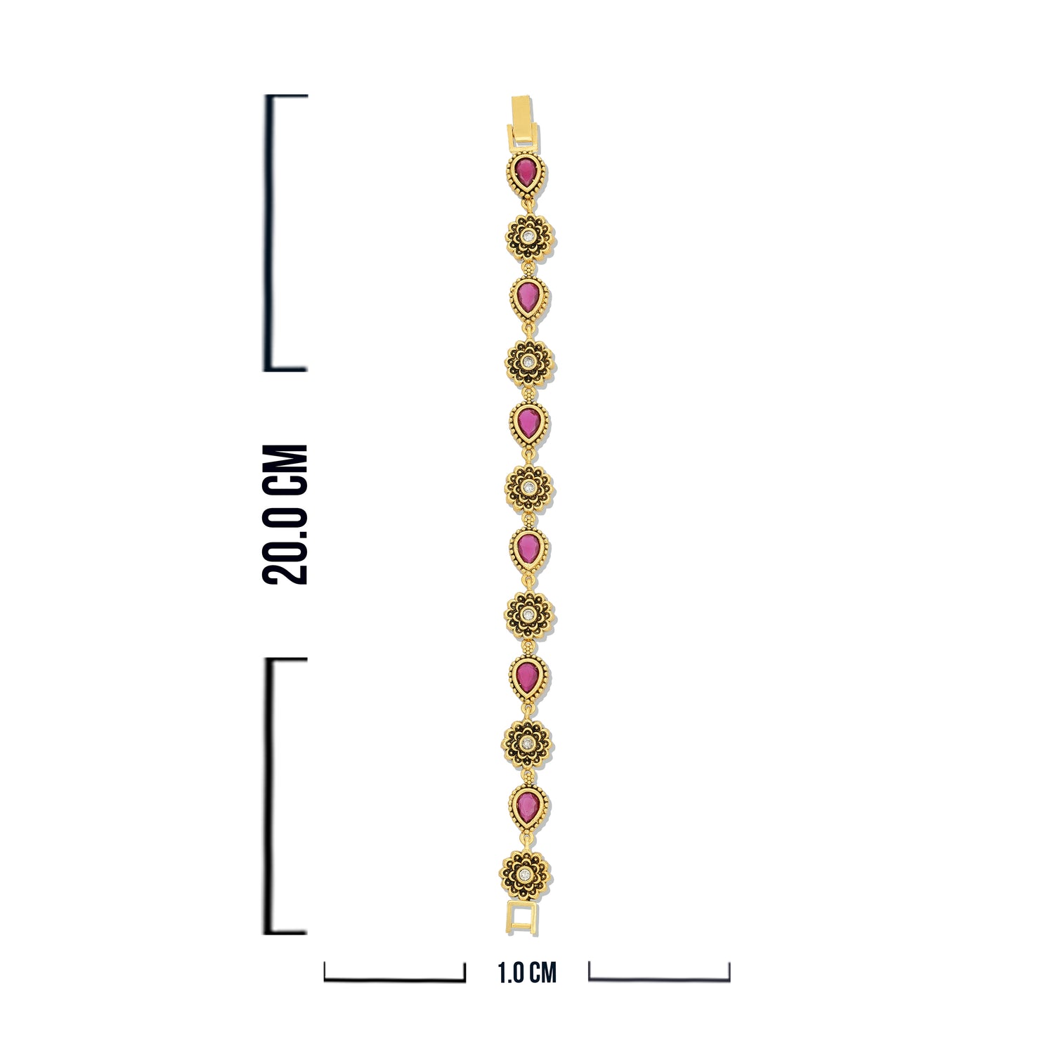 925 Sterling Silver Royal Teardrop Ruby Bracelet for Women