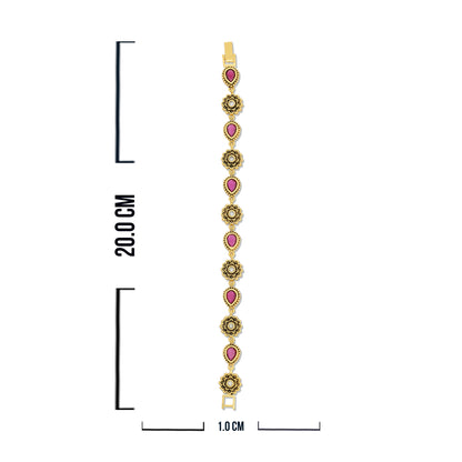 925 Sterling Silver Royal Teardrop Ruby Bracelet for Women