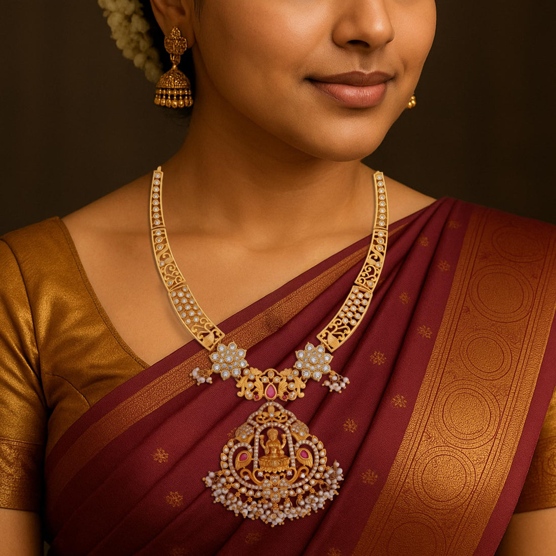 925 Sterling Silver Shubha Mangala Lakshmi Necklace for Women