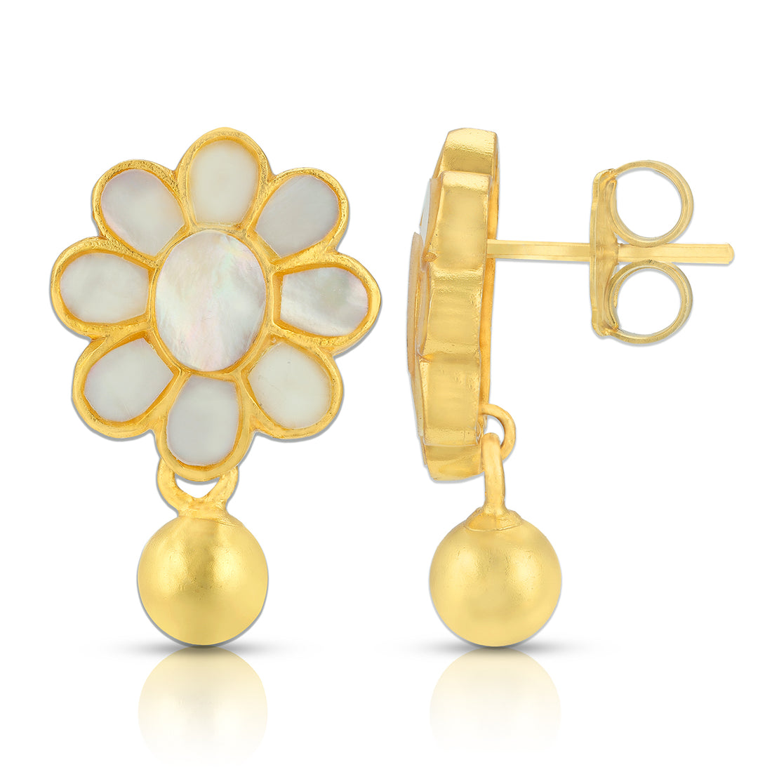 925 Sterling Silver Soft Glow Flower Earrings for Women