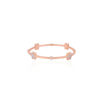 925 Sterling Silver Sunlit Petal Crystal Glow Bangle For Women