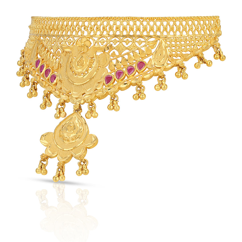 925 Sterling Silver Traditional Nakshi Pendant Choker for Women