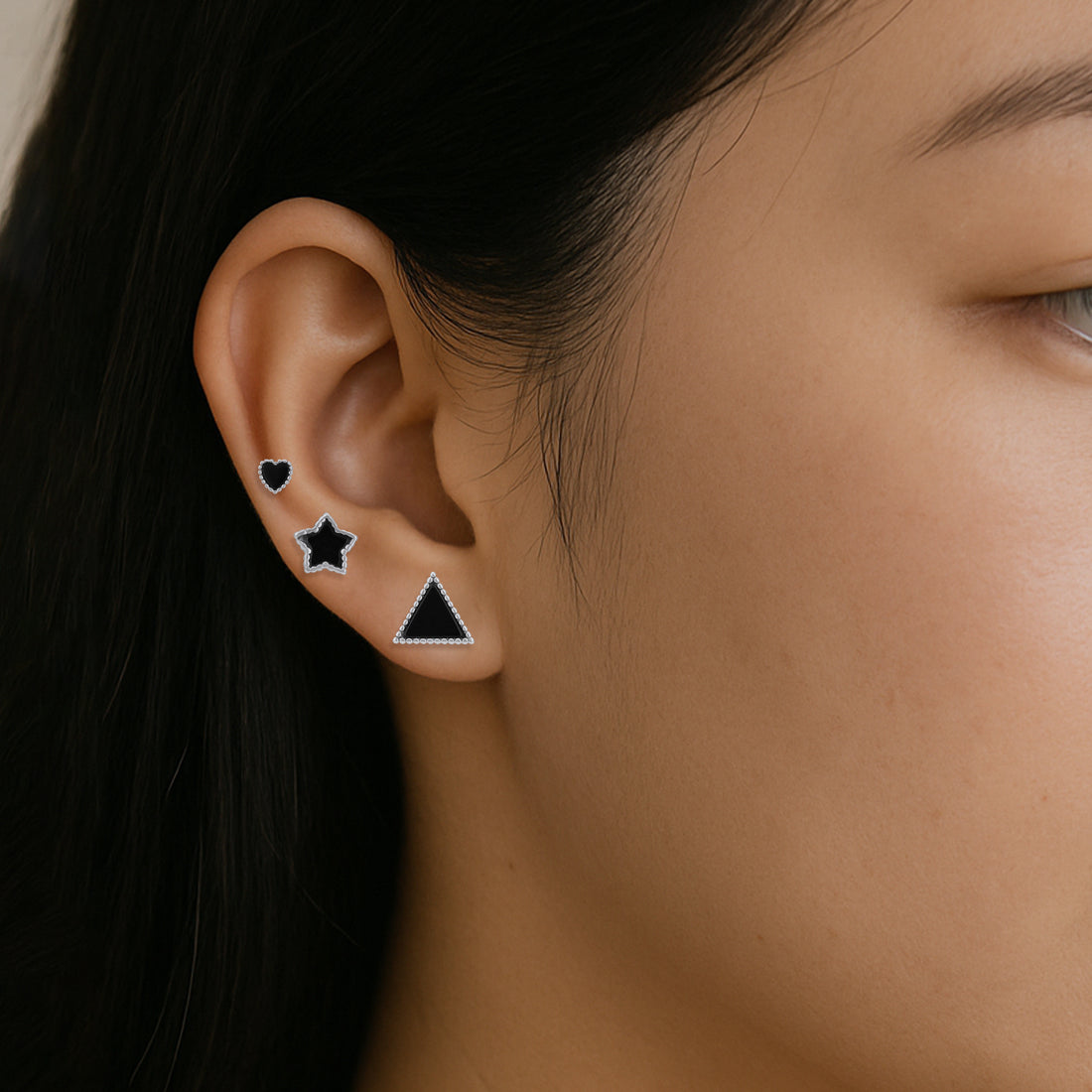 925 Sterling Silver Trio Aura Forge Earrings Set For Women