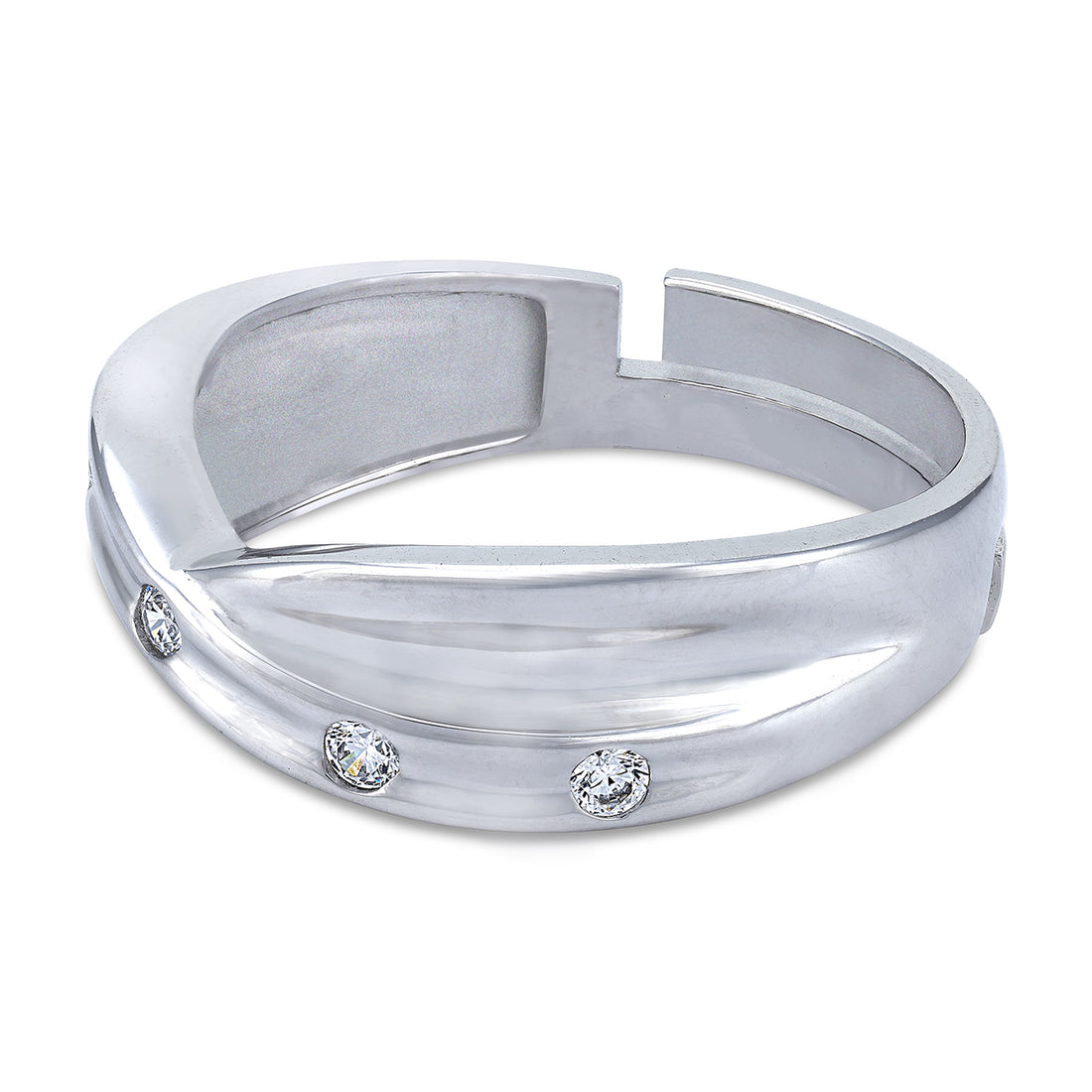 925 Sterling Silver V-Curve Dual Band Ring for Men
