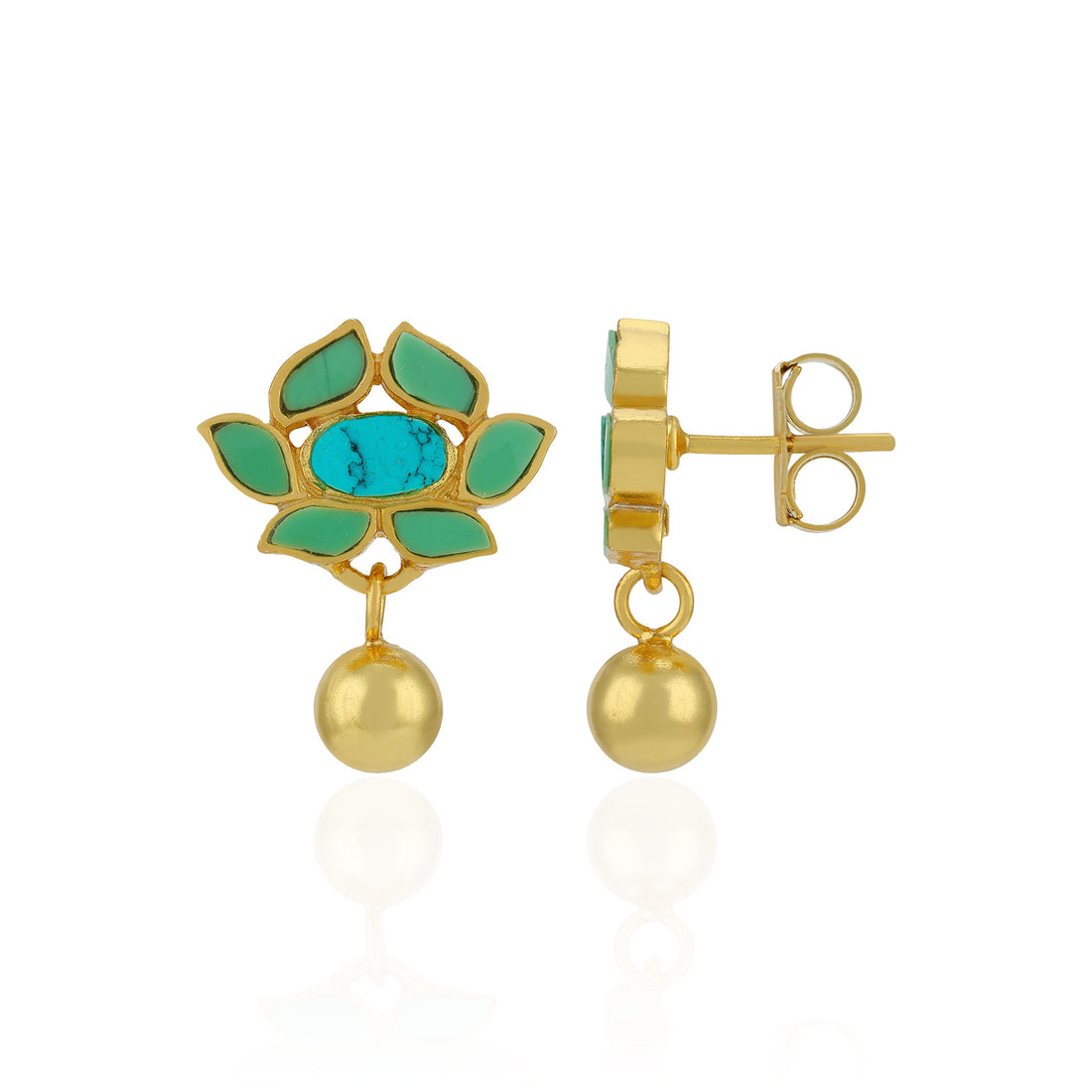 925 Sterling Silver Verdant Radiance Floral Earrings for Women
