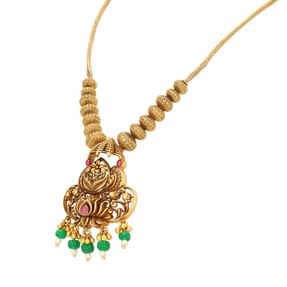 925 Sterling Silver Vintage Lotus Gold plated Balls Necklace For Women