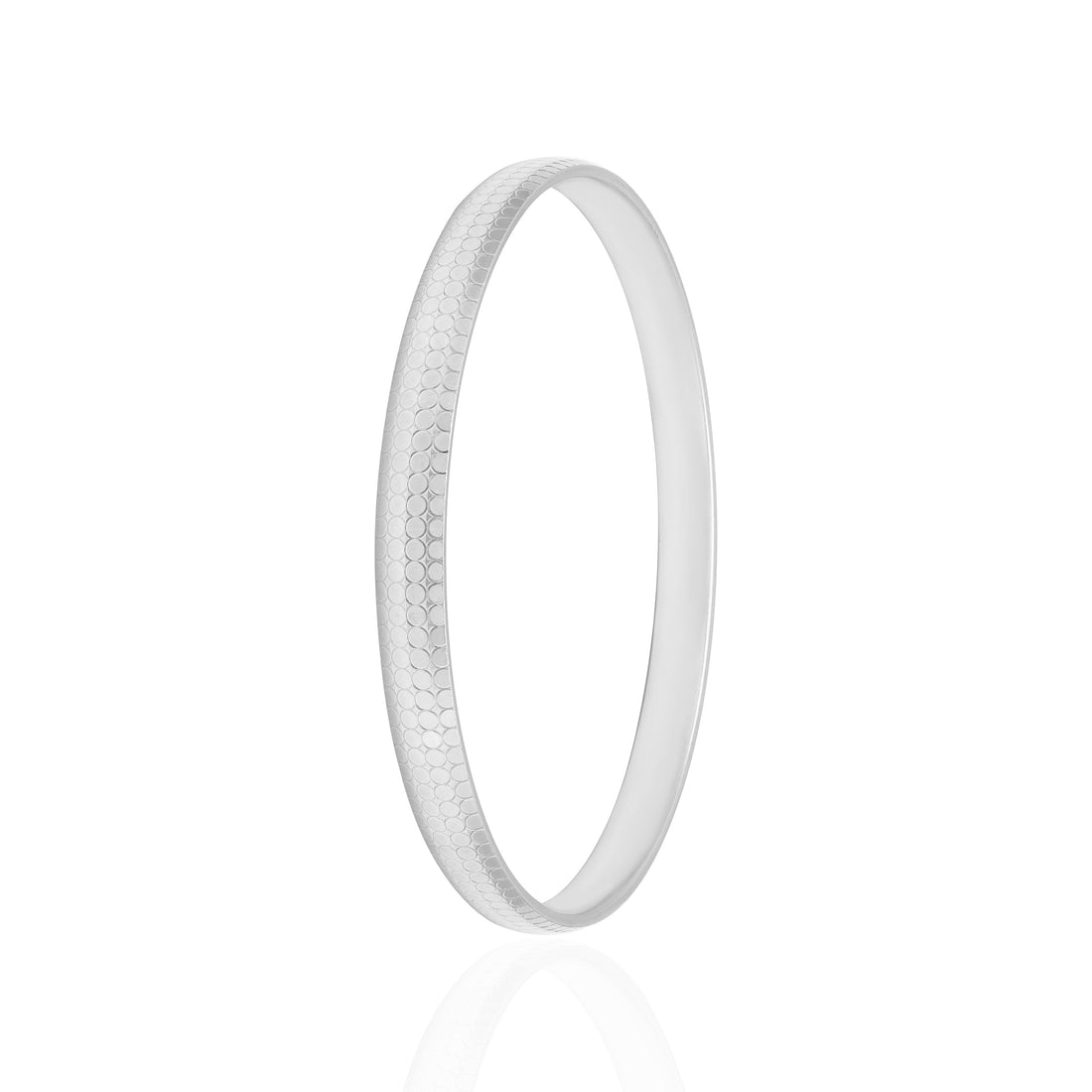 925 Sterling Silver Viper Grid Hexa Texture Rhodium Plated Kada for Men