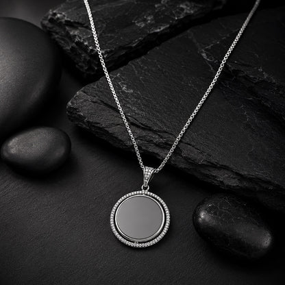 925 Sterling silver Rhodium Plated Radiant Silver Chain Pendant