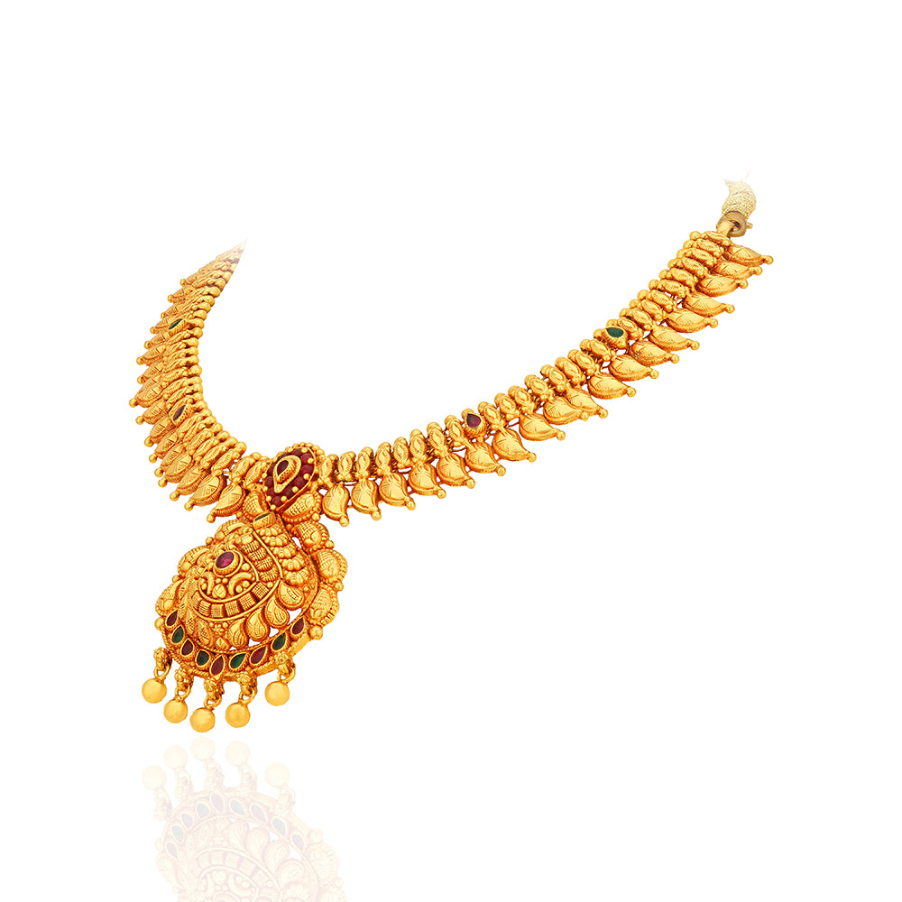 925 Sterling silver Traditional Manga Infused Gold Drop Necklace For Women