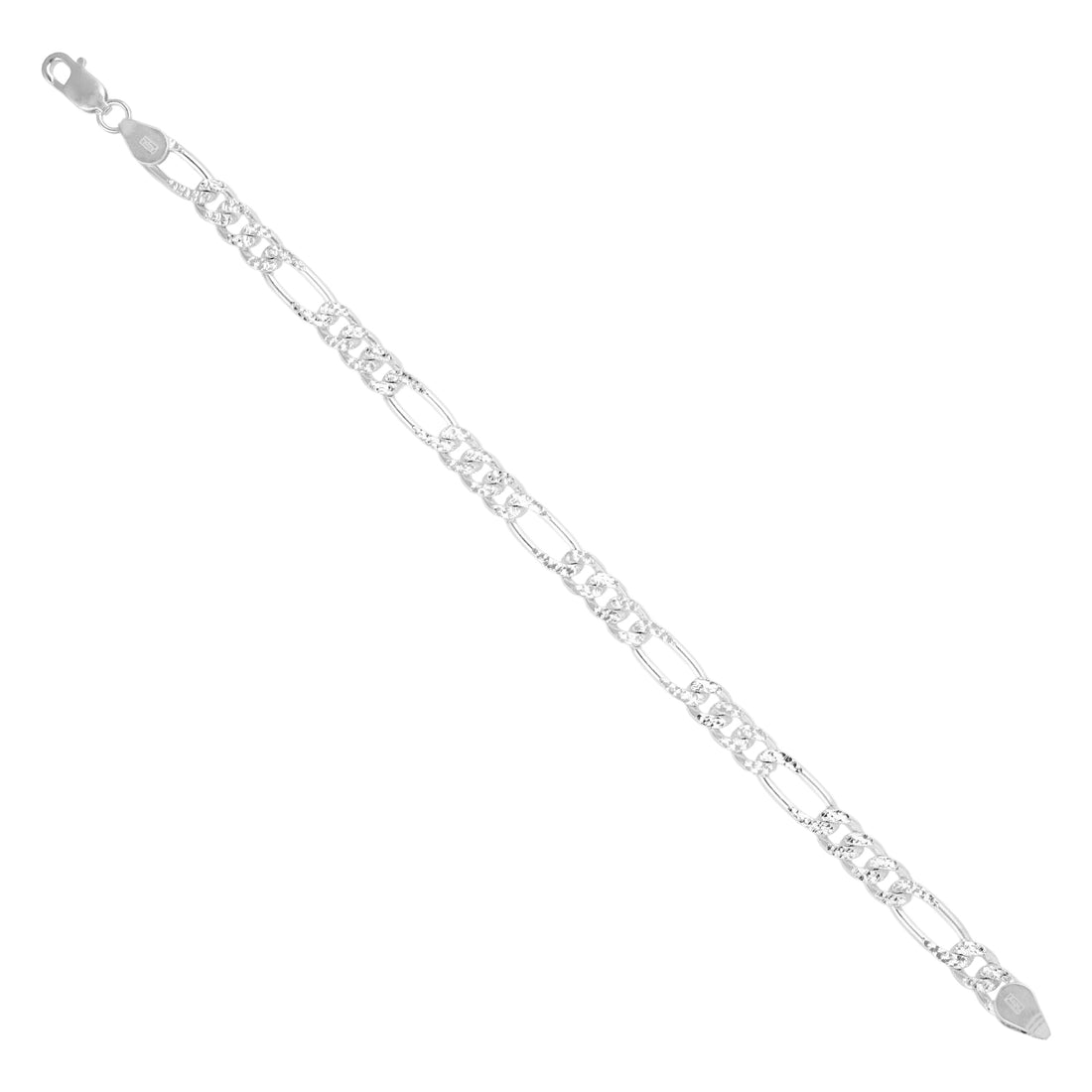 Alternating Link Silver Chain Bracelet