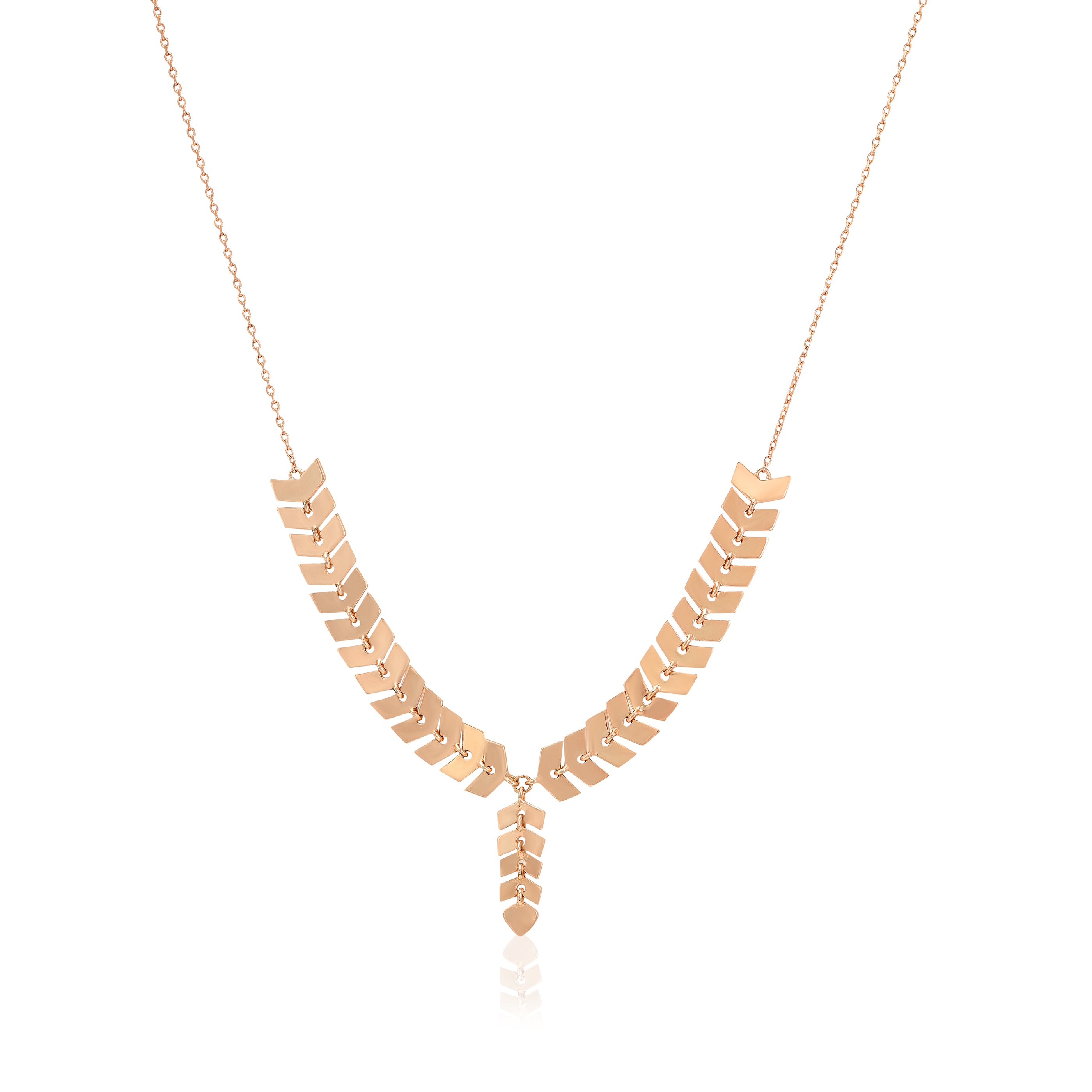 925 Arrow Elegance Rose Gold Plated Necklace