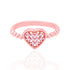 Artistic Ball Detail Centre Stone Heart Rose Gold Plated Rings