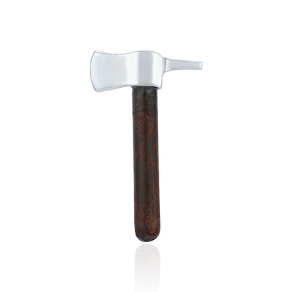 925 Axe Sterling Silver Wooden Handle Minature For Showpiece