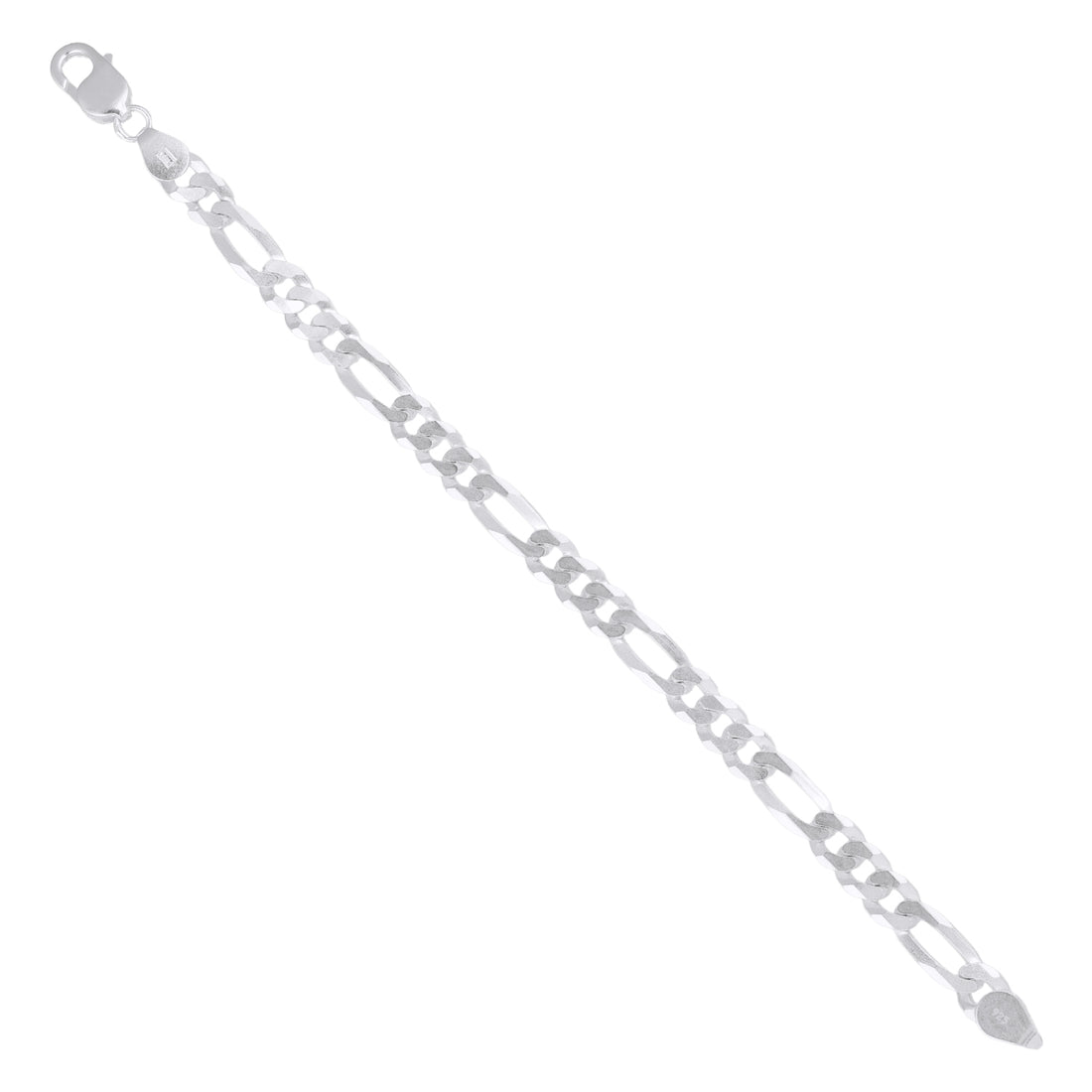Bold Alternating Curb Silver Bracelet