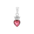 925 Bold Red Heart Rhodium Plated Crowned Pendants