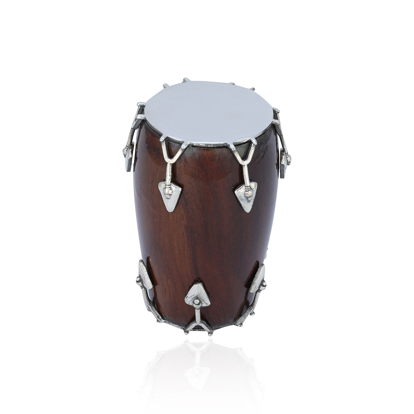 925 Bungo Drum Set single wood Finish Sterling Silver Miniature