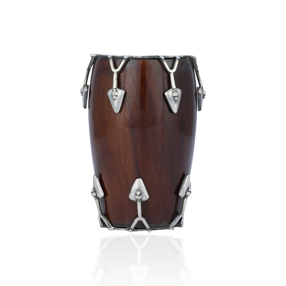 925 Bungo Drum Set single wood Finish Sterling Silver Miniature