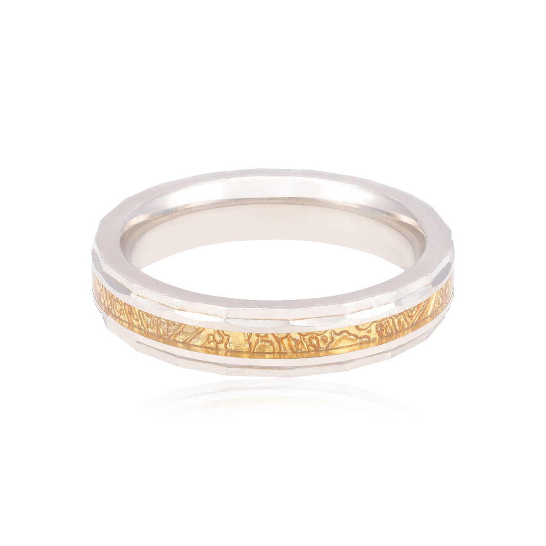 925 Carve Tungsten Rhodium Plated Ring 
