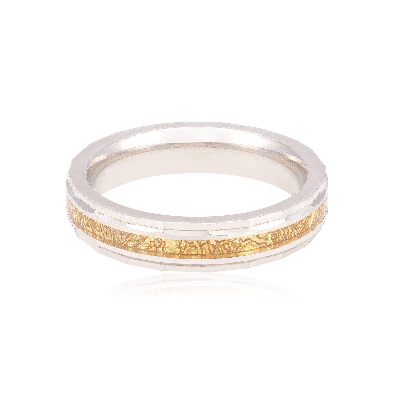 925 Carve Tungsten Rhodium Plated Ring 
