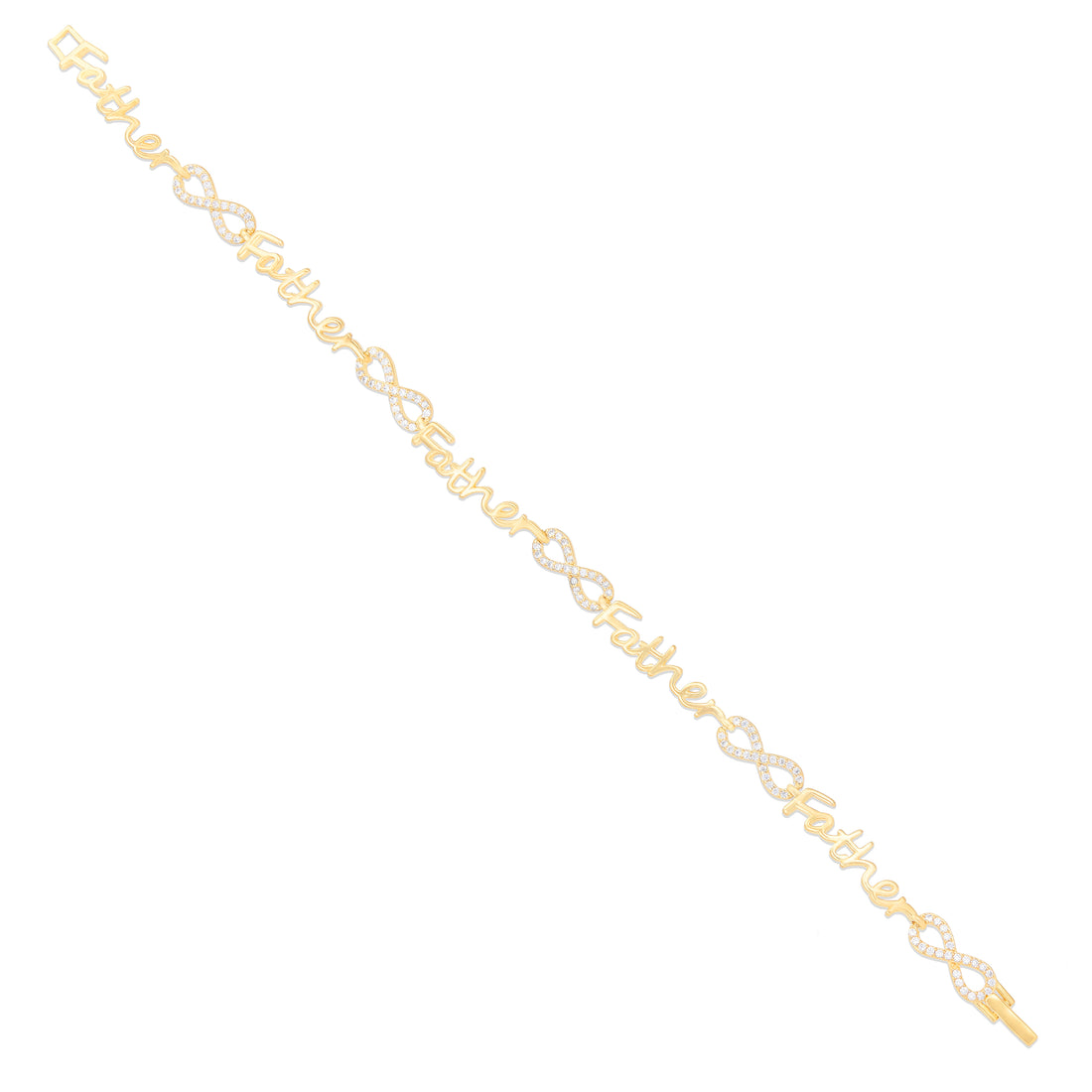 Carved Father Infinity Gold Plated Endless Bracelets