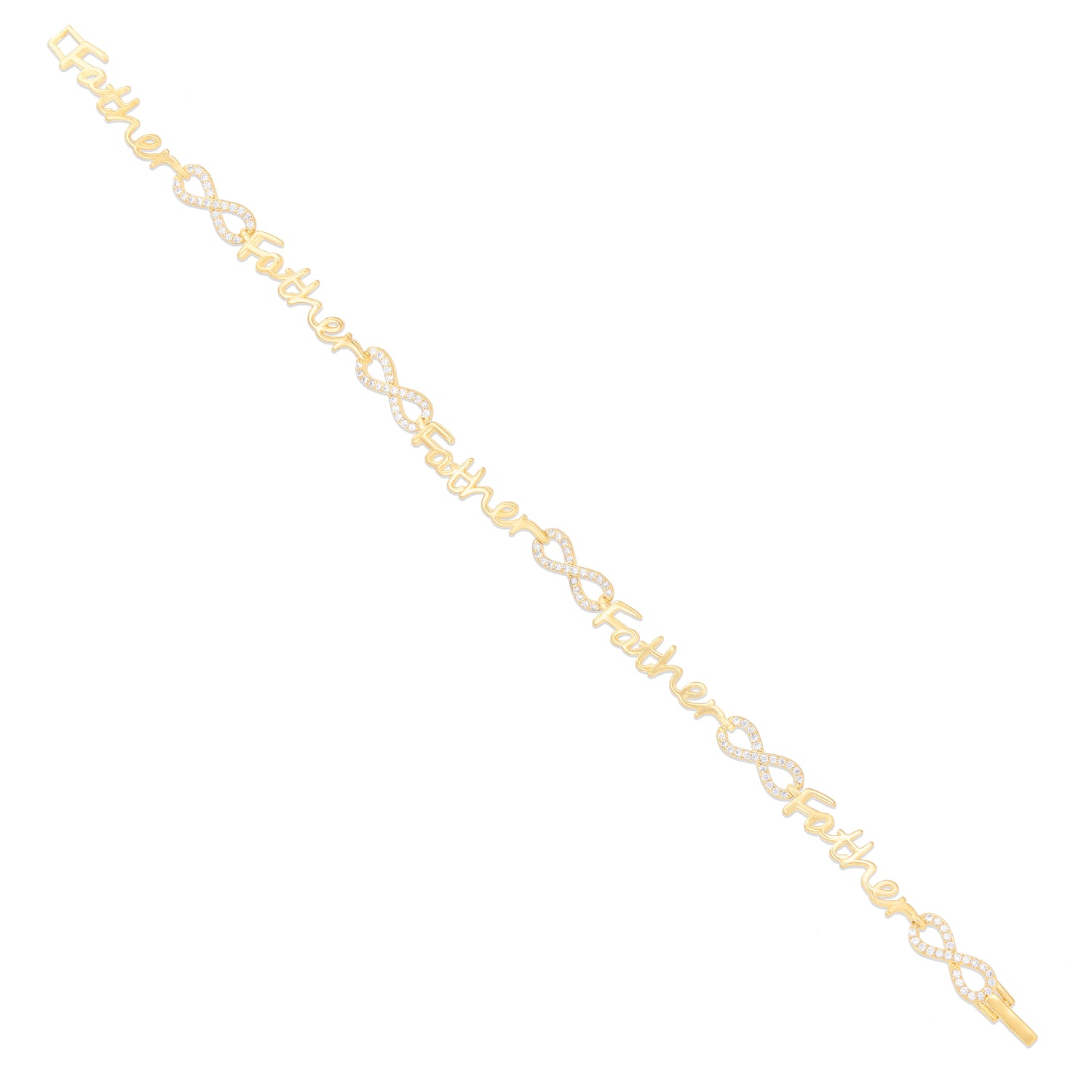 Carved Father Infinity Gold Plated Endless Bracelets