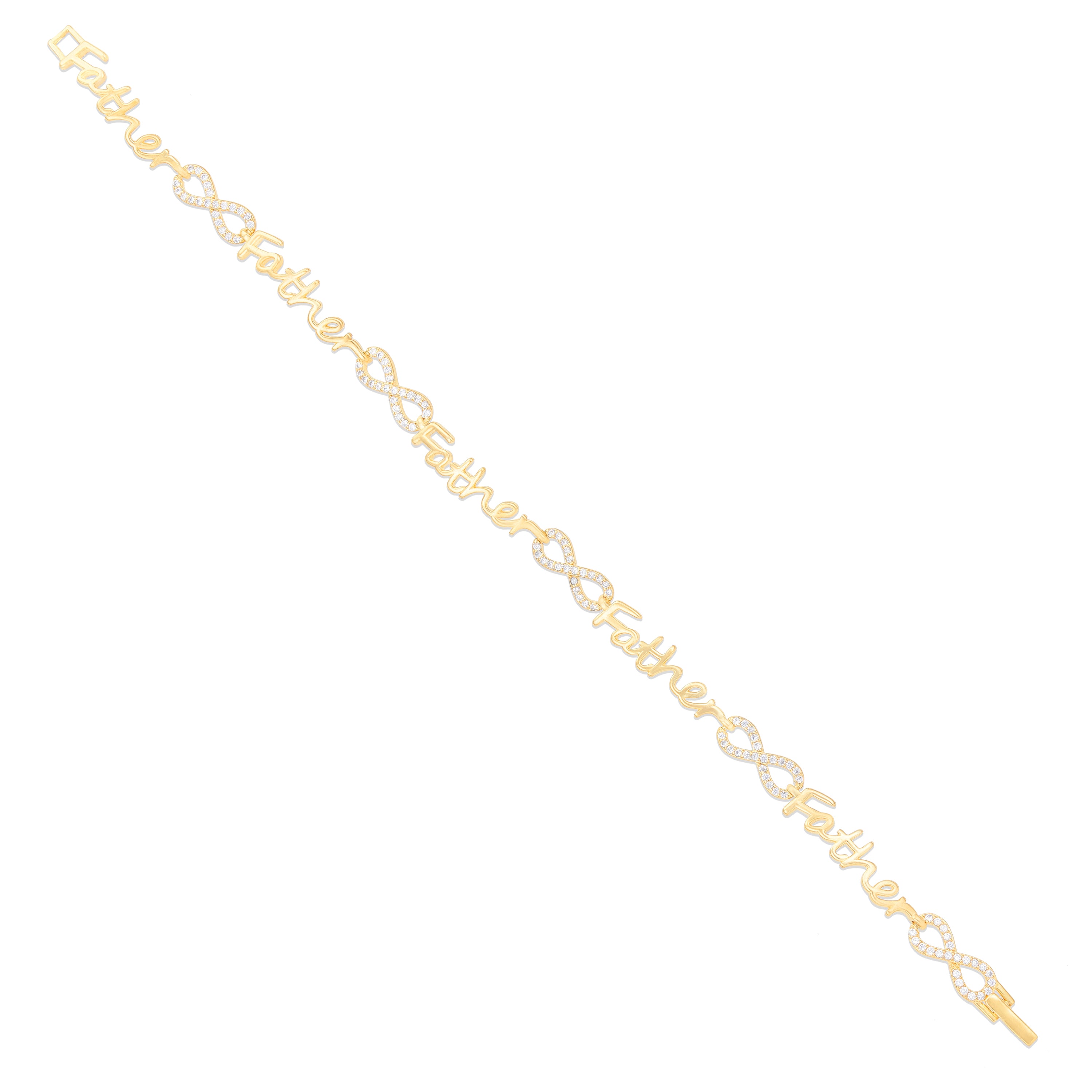 Carved Father Infinity Gold Plated Endless Bracelets