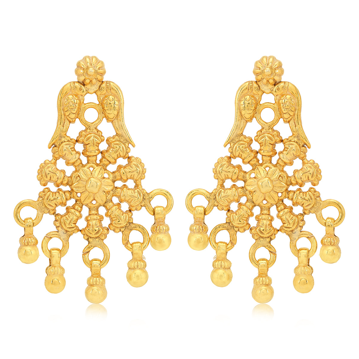 925 Chandelier Gold Plated Silver Earring