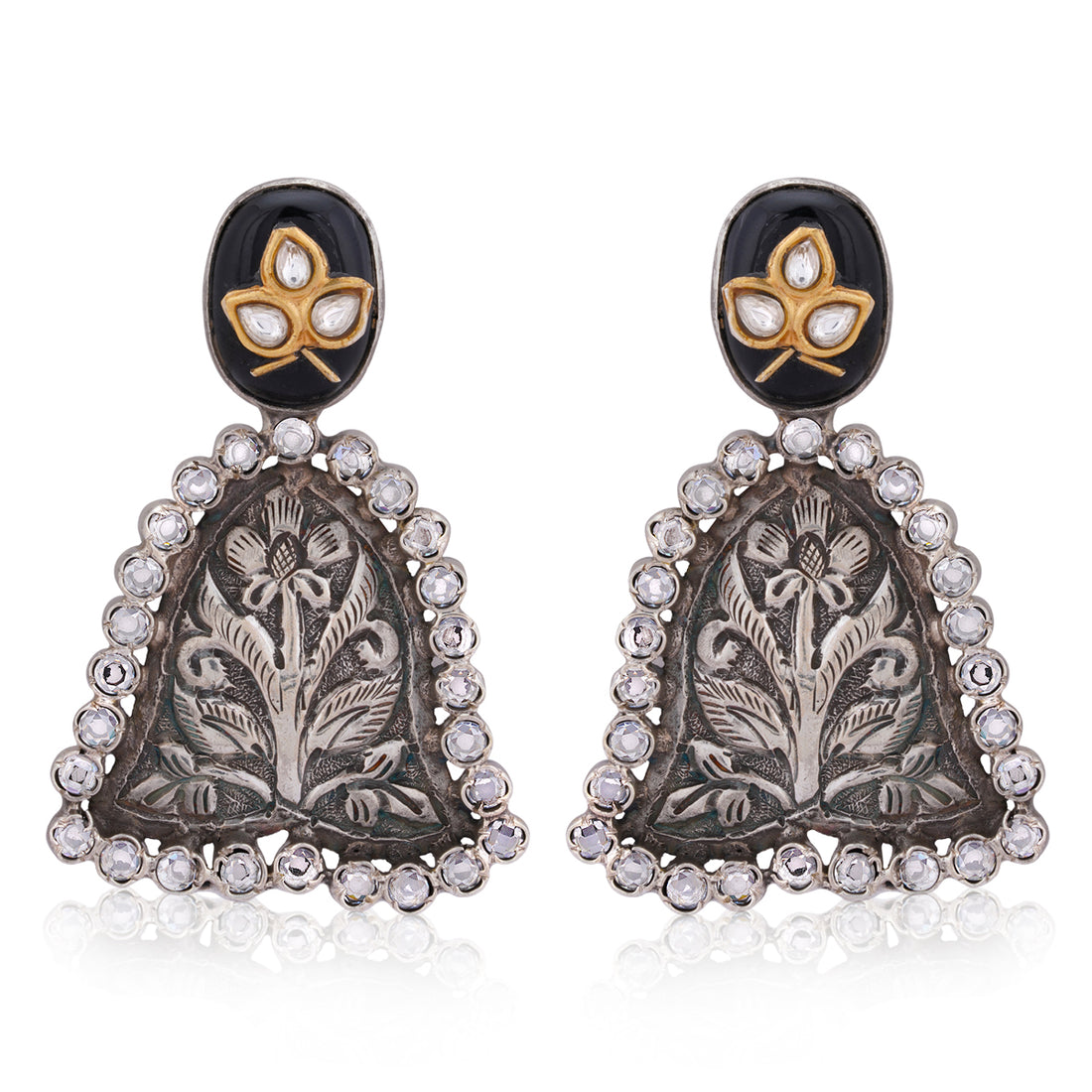 925 Chitai Motif Sterling Silver Earrings