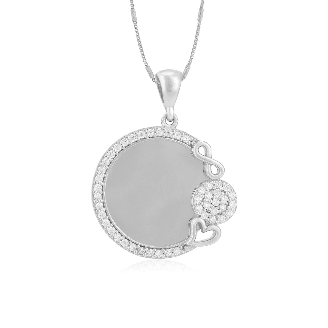 Circle Of Mom Baby Bond Rhodium Plated Pendants