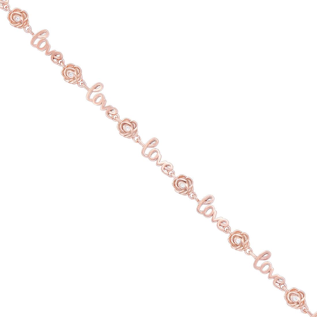 925 Clumsy Flower Love Fusion Rose Gold Plated Bracelets