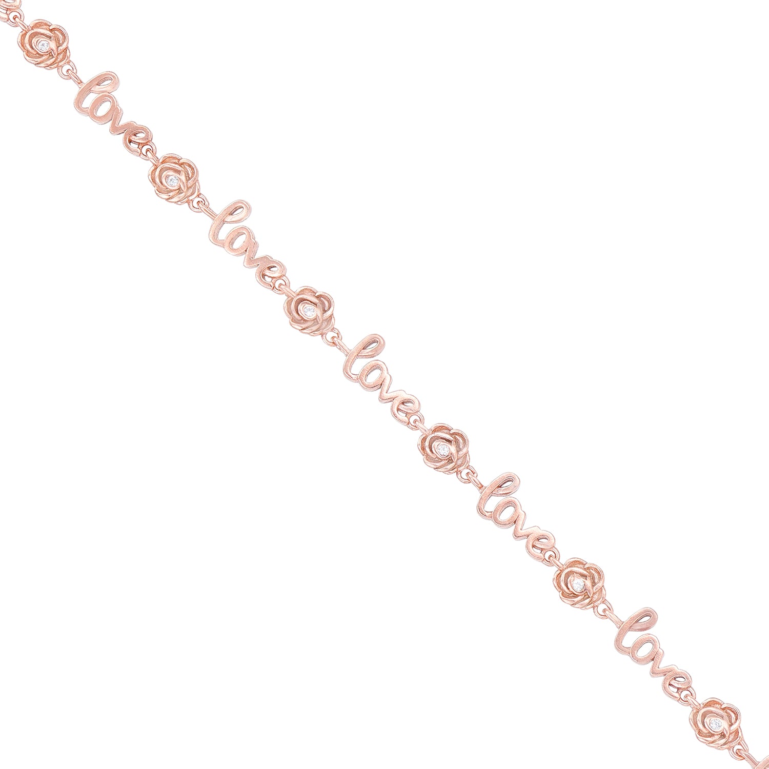 925 Clumsy Flower Love Fusion Rose Gold Plated Bracelets