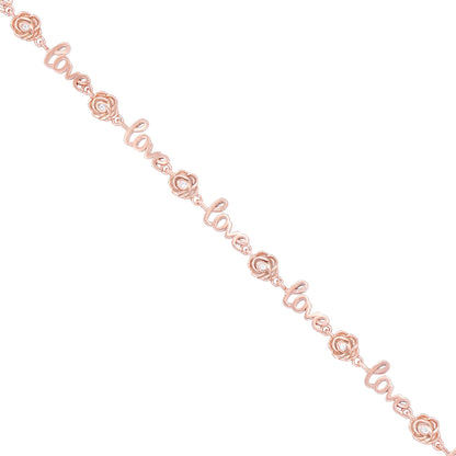 925 Clumsy Flower Love Fusion Rose Gold Plated Bracelets