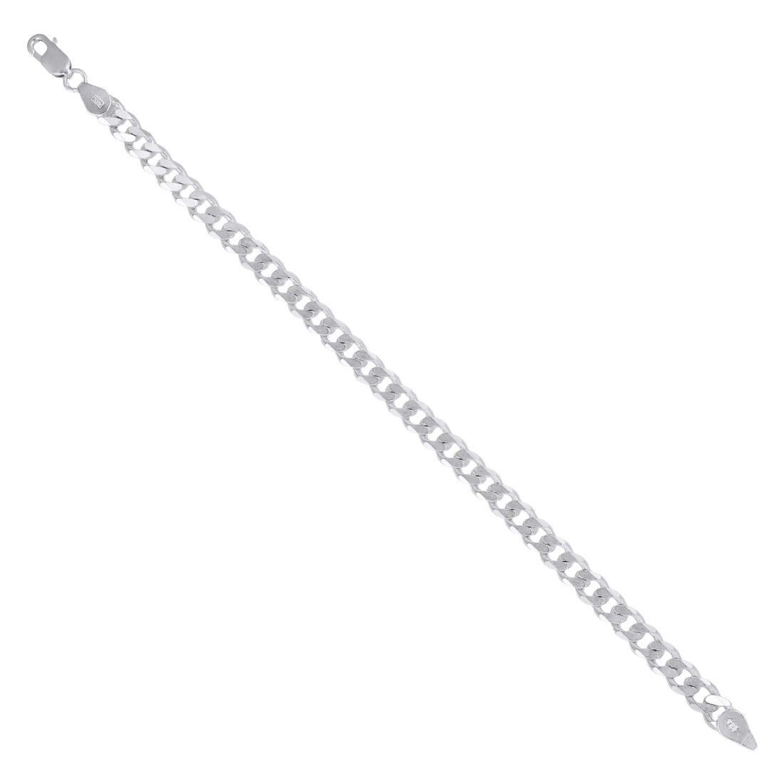 Compact Curb Silver Chain Bracelet