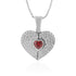 Crimson Heart Rhodium Plated Luminous White Heart Pendants