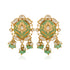 925 Dazzling Polki Green Beads Silver Earrings