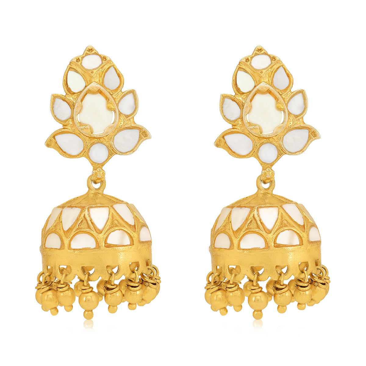 925 Dazzling White Jhumka Silver Earring