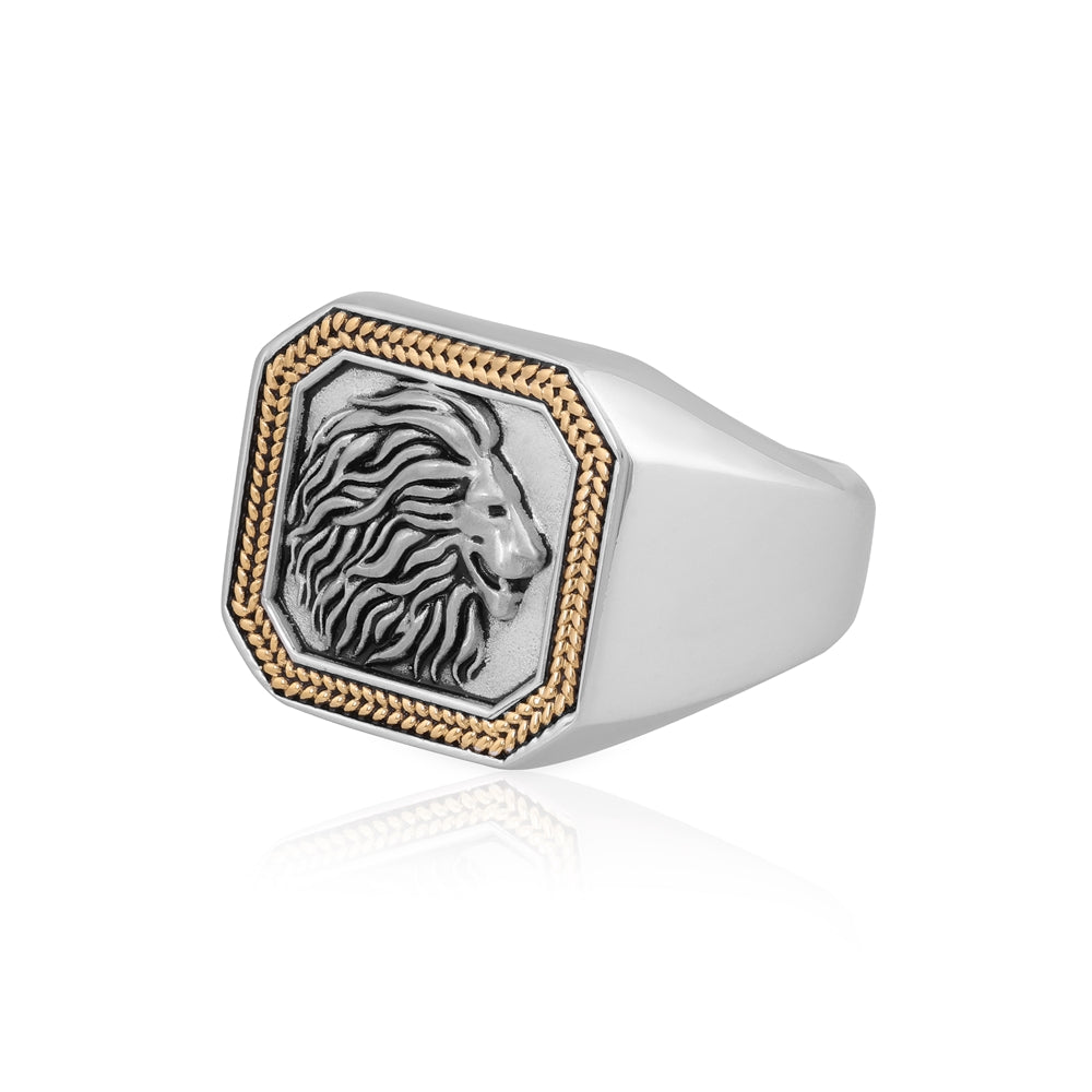 925 Dual Tone Ferocious Regal Ring