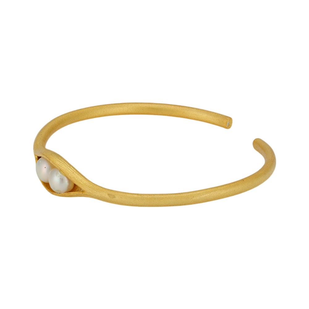 Dual Pearl Gold Plated Adjustable Kada