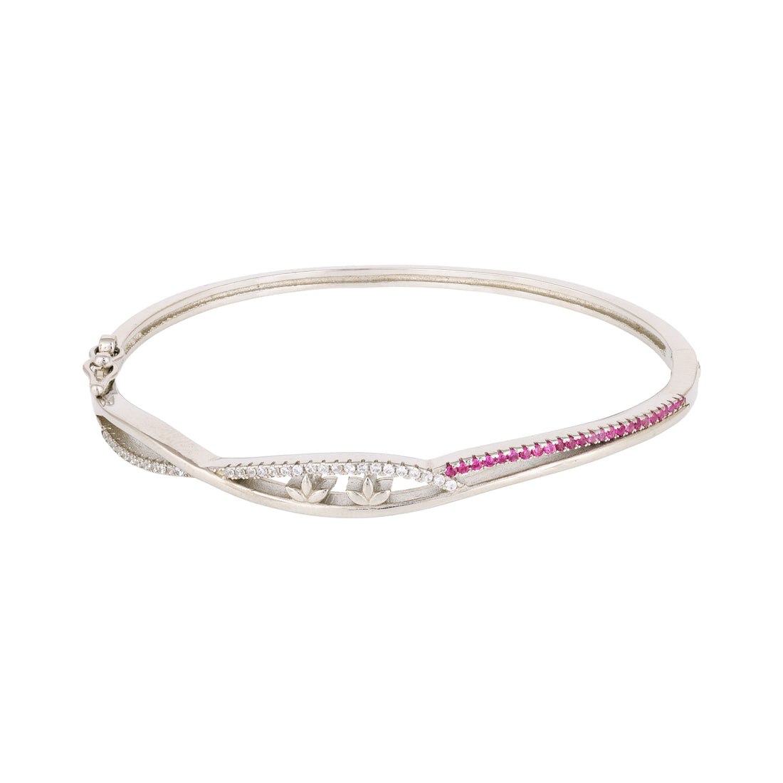 Dual Stone Accent Silver Kada