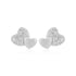 925 Duo Heart Rhodium Plated Stone Sleek Studs