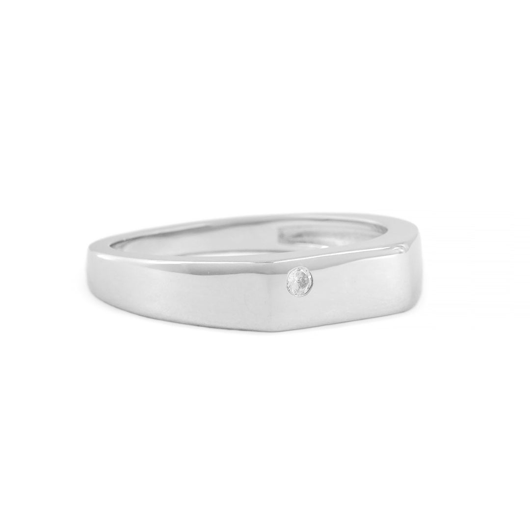 925 Elite Rectangle Plain Ring IO0226