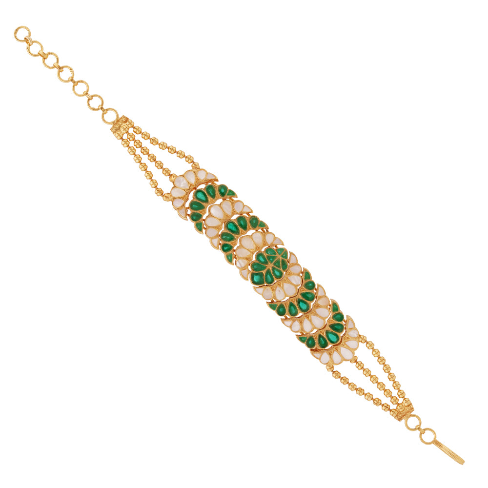 925 Emerald Shine Gold Platted Sterling Silver Bracelet